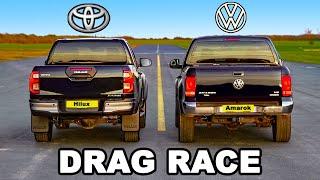 New Toyota Hilux v VW Amarok: DRAG RACE