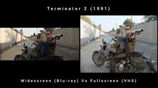 Terminator 2 Judgement day widescreen vs fullscreen aspect ratio comparison Blu-ray vs VHS 4