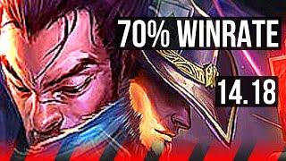 YASUO vs TWISTED FATE (TOP) | 70% winrate, 3/0/3 | NA Grandmaster | 14.18