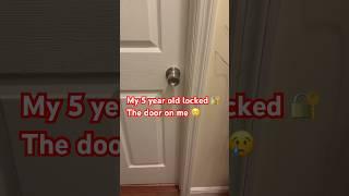 My 5 year old locked me out of the bathroom ‍️ What would you do⁉️ #kids #funny #school #mom