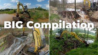 BIG Compilation - Beaver Dam Removal With Excavator