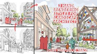 3 Hand Rendering Styles for Landscape Architects - Using Morpholio Trace