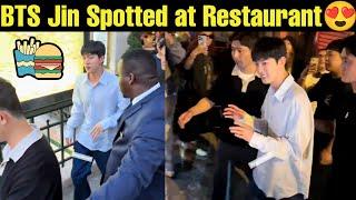 BTS Jin Spotted At Restaurant  with Bodyguard  Jin Dinner Party Clips after Olympics Paris  #bts