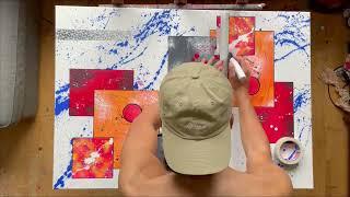 Intuitive geometric painting with many abstract layers on a Big Canvas / simple / Step-by-step /