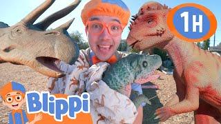 Blippi Escapes Many Dinosaurs! | Playtime Chase! | Blippi & Meekah Challenges and Games for Kids