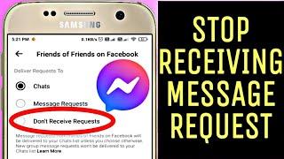 How To Stop Receiving Message Request On Facebook Messenger in Hindi