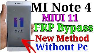 Redmi Note 4 MIUI 11 FRP Bypass New Method 2021