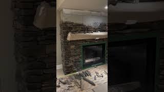 Dry Stack Stone Veneer Fireplace Transformation