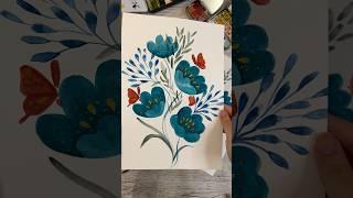 Painting simple flowers in watercolors #watercolorpainting #watercolortechnique #art