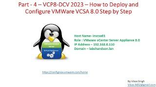 VCP8-DCV 2023 | Part-4 | How to Deploy and Configure VMWare VCSA 8 0 Step by Step