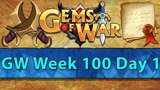 ️ Gems of War Guild Wars | Week 100 Day 1 | 100th Guild Wars! Blue Day and Wyrmrun Faction ️