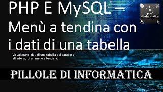 PHP e MySQL  (XAMPP) - Lez 3 - Creare un menù a tendina con i dati di una tabella del db.