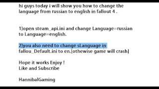 how to fix fallout 4 language russian to english