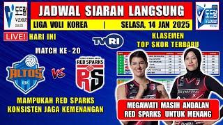 Jadwal Siaran Langsung Liga Voli Korea 2025 Hari Ini Live TVRI ~ IBK ALTOS vs RED SPARKS Match Ke 20