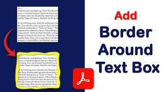 How to add border around text box in pdf with Adobe Acrobat Pro DC