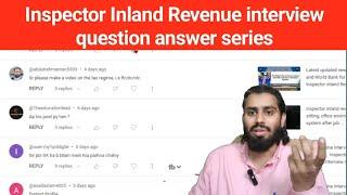 Inspector inland Revenue aspirent questions answer session by irfan haider gillani,