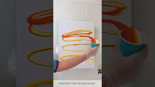 Acrylic Pouring Tutorial | Easy Ribbon Acrylic Pour #shorts