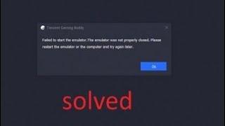 Failed to start the emulator the emulator properly not closed. please restart the emulator