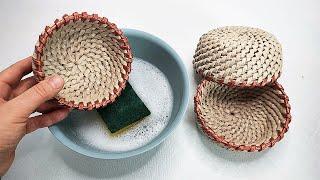 NEWSPAPER BOWL -  Making bowls with paper tubes - You can wash these paper bowls.