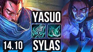 YASUO vs SYLAS (MID) | 7 solo kills, 14/2/3, 800+ games, Dominating | KR Master | 14.10