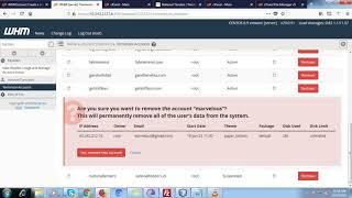 Terminate|Delete|Suspend user or cpanel account from WHM Server
