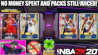 THE LUCKIEST AND GREATEST NO MONEY SPENT PACK OPENING WITH JUICED PACKS IN NBA 2K20 MYTEAM