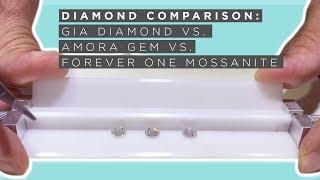 GIA Diamond v. *Amora Gem v. Forever One Moissanite - Fire & Brilliance ®