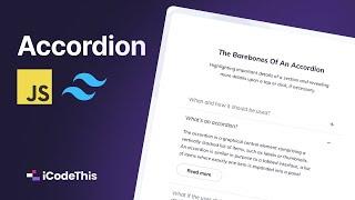 Accordion with TailwindCSS and JavaScript - iCodeThis Project