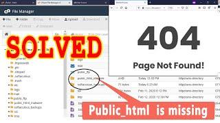 How to Fix 404 Page not Found error on my website & public_html missing/renamed? |LIVE