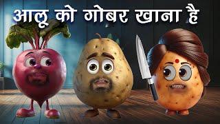 Aloo Ko Gobar Khana Hai | Comedy Per Second  #jokes #comedy