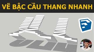 Cách vẽ bậc cầu thang cực nhanh trong Sketchup