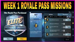 SEASON 15 WEEK 1 ROYALE PASS MISSIONS EXPLAINED || PUBG MOBILE WEEK 1 ROYALE PASS MISSIONS