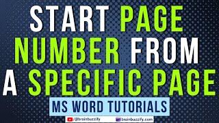 Start Numbering From a Specific Page in a Word Document