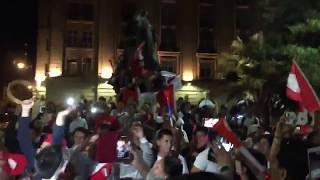 festejos de los hinchas de Perú en Chile tras clasificacion a Rusia 2018