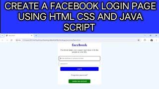 Create #facebook login page using HTML CSS and JavaScript.