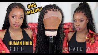 Another GAME CHANGER! I Found a FULL LACE HUMAN HAIR Boho Braid Wig on AMAZON! | MARY K. BELLA