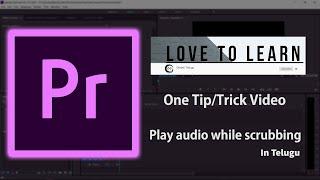 Play Audio While Scrubbing/PremierePro|{in తెలుగు }|{ in Telugu} #DTvideo | DTOneTip|V01