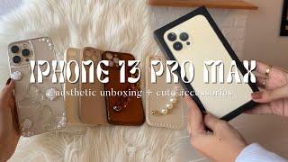 IPHONE 13 PRO MAX  | gold (128GB) unboxing, setting up + aesthetic accessories