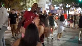 Drunk girls vs homeless man fight 6th Street Austin TX