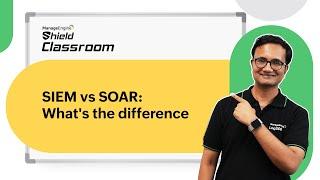 SIEM vs SOAR: What's the difference | Shield Classroom | ManageEngine