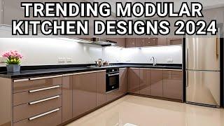 Trending modular kitchen designs 2024 l Modular kitchen 2024 l Trending kitchen colors 2024 #kitchen