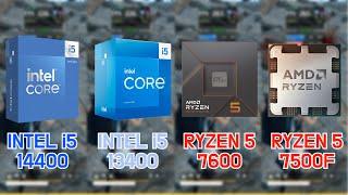 INTEL i5 14400 vs 13400 vs RYZEN 5 7600 vs 7500F with RTX 4090 (7 Games / FHD / 1080p)