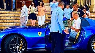 CELEBRITIES IN MONACO ERLING HAALAND MANCHESTER CITY ARRIVED ON HIS FERRARI | LUXURY SUPERCARS 2024