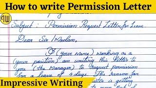 How to write leave letter for request or permission letter writing|English letter@impressivewriting