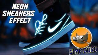 How Create Neon Sneakers Effect Using GIMP | Gimp Tutorial #7 | GIMP GURU