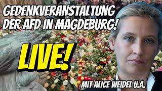 LIVE  MAGDEBURG AfD Kundgebung mit Alice Weidel u.a nach Anschlag mit Auto auf Weihnachtsmarkt Demo