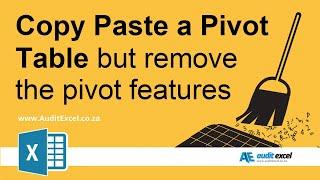 Copy Pivot Table without underlying data