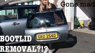 REMOVING MY BOOTLID?! GONE MAD IN LOCKDOWN! MINI Cooper S R53 | how to remove bootlid