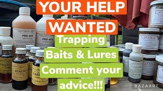 We Need Your Help! Advice from Trappers Baits & Lures- What to Try- Please Comment