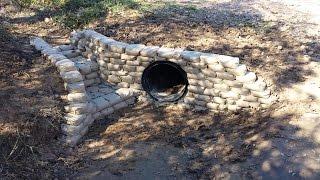 Culvert Bricking with Cement Bags